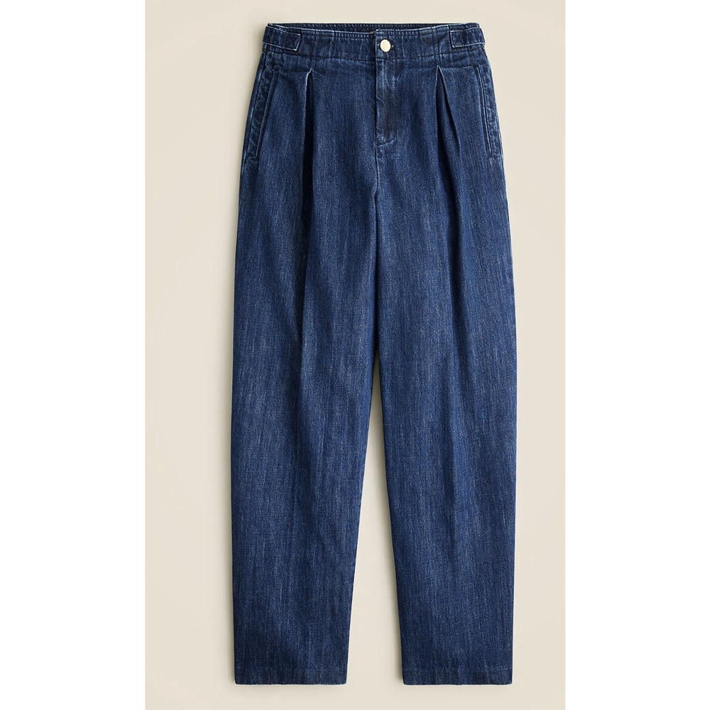 J. Crew Wide Leg Pleated Trouser Jean CC645 Size 31p Women’s heavy tapered 90's